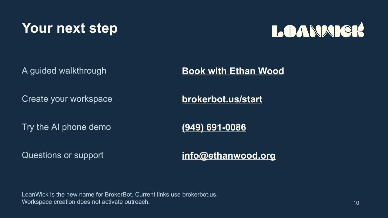 Slide 10: Your next step